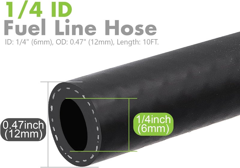Jeemiter Fuel Line Hose Assortment Pack - 1/4", 5/16", 3/8" ID x 10FT Each with 30 Clamps - SAE 30R7 NBR Rubber Multi-Size Kit for Small Engine, Automotive, Marine Repair - Image 4